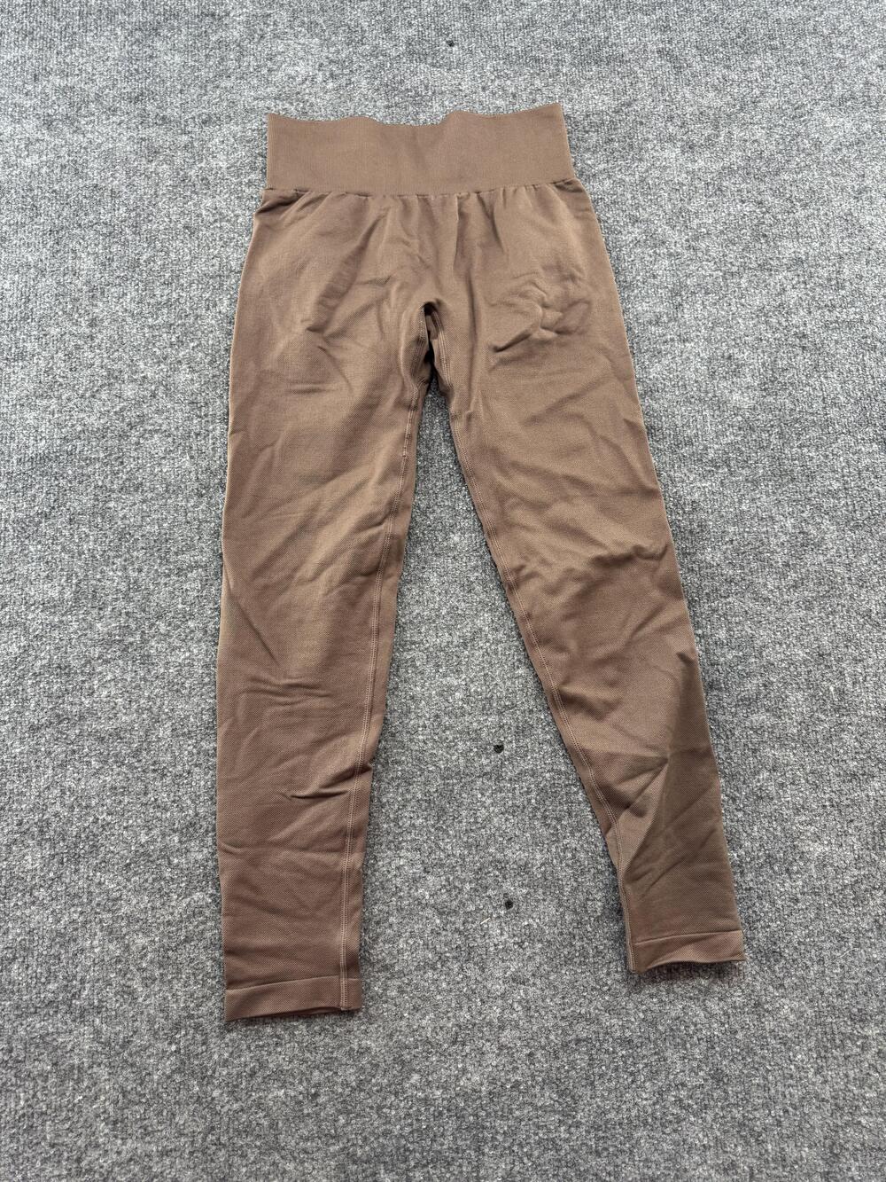 OQQ Leggings Womens Medium Brown Seamless High Waist Ankle Yoga Stretch Pants